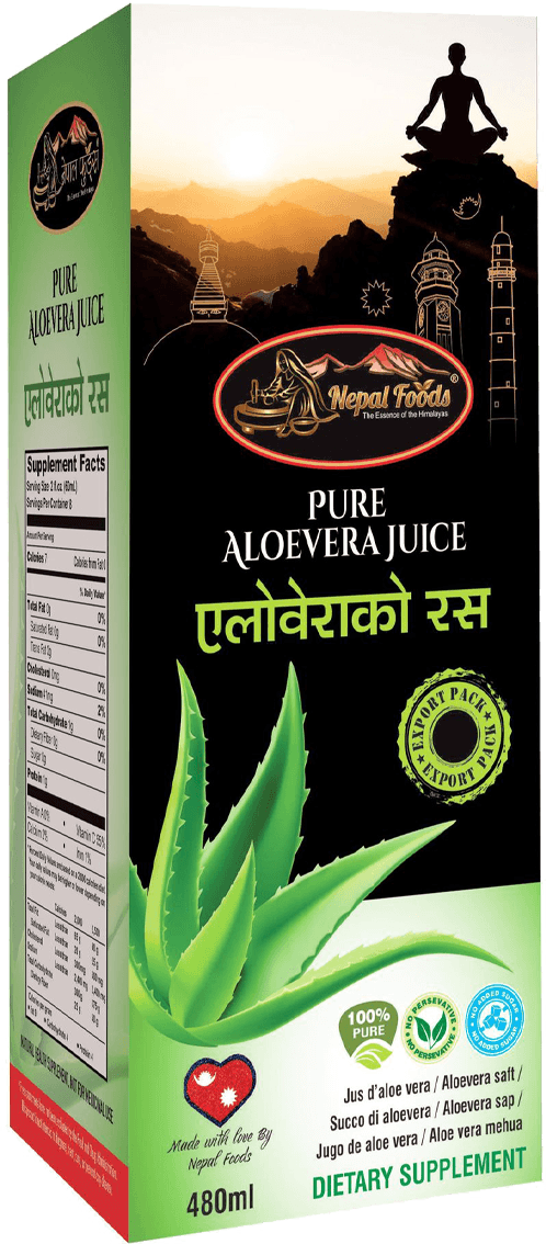 PURE ALOE VERA JUICE 480ml – authentic Nepali product available in the UK