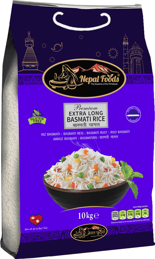 NEPAL FOODS EX LONG BASMATI 10kg – authentic Nepali product available in the UK