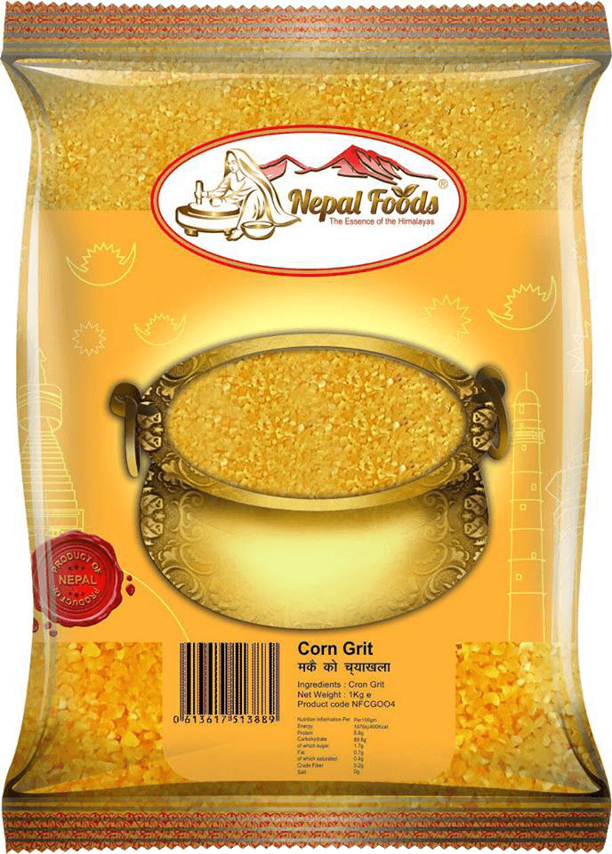 CORN GRIT YELLOW 2lbs – authentic Nepali product available in the UK