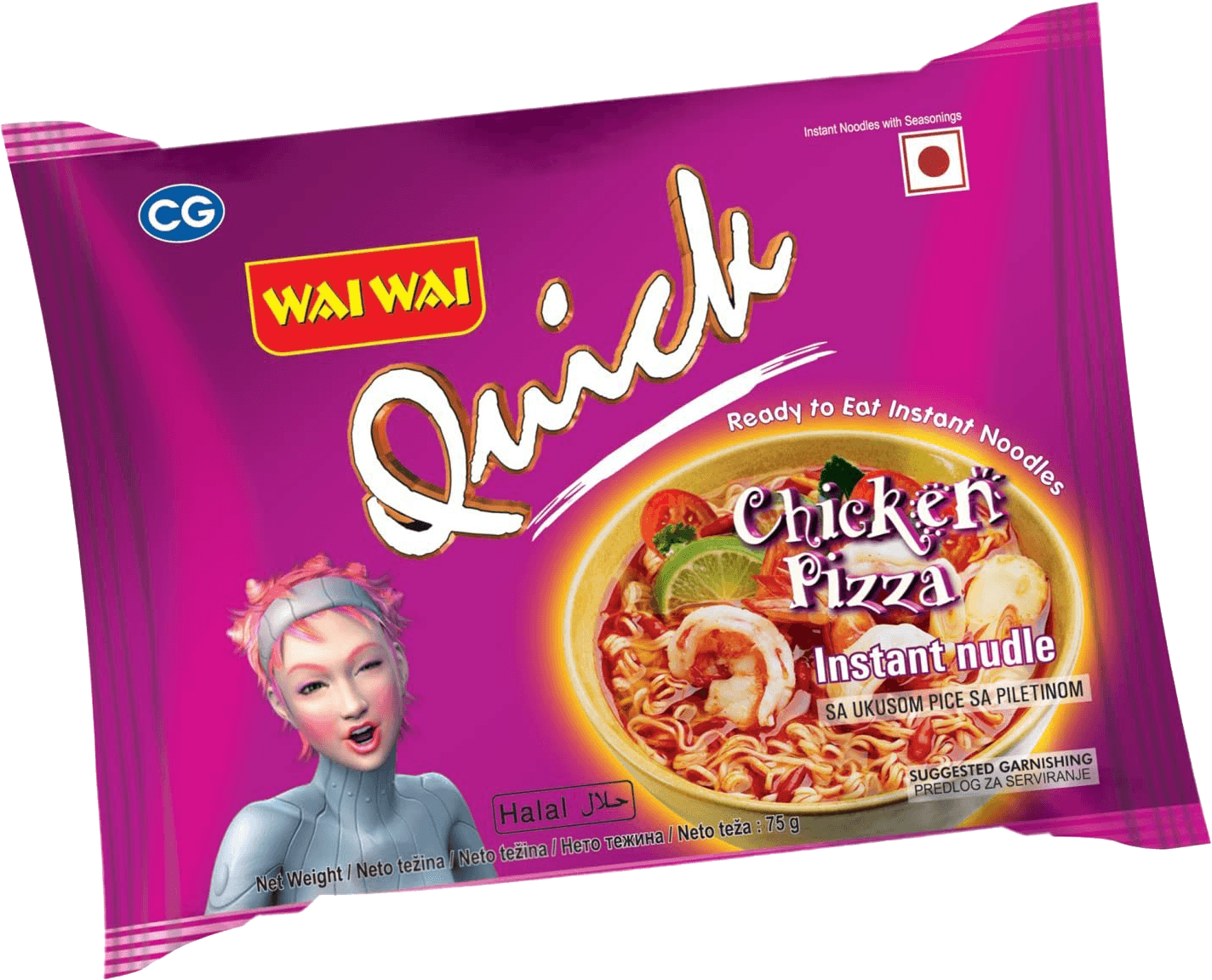 WAI WAI (QUICK) CHICKEN PIZZA 75g image 0