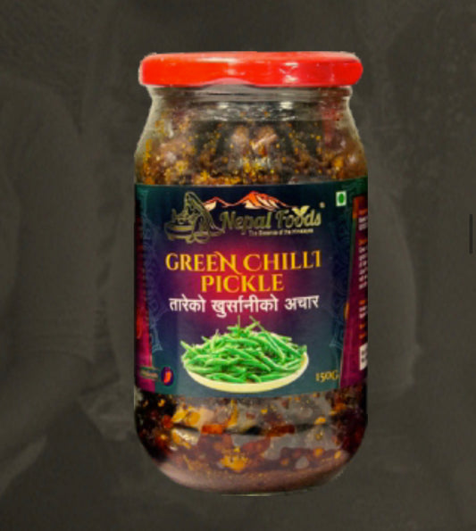 Fried Green chilly pickle 200g – authentic Nepali product available in the UK