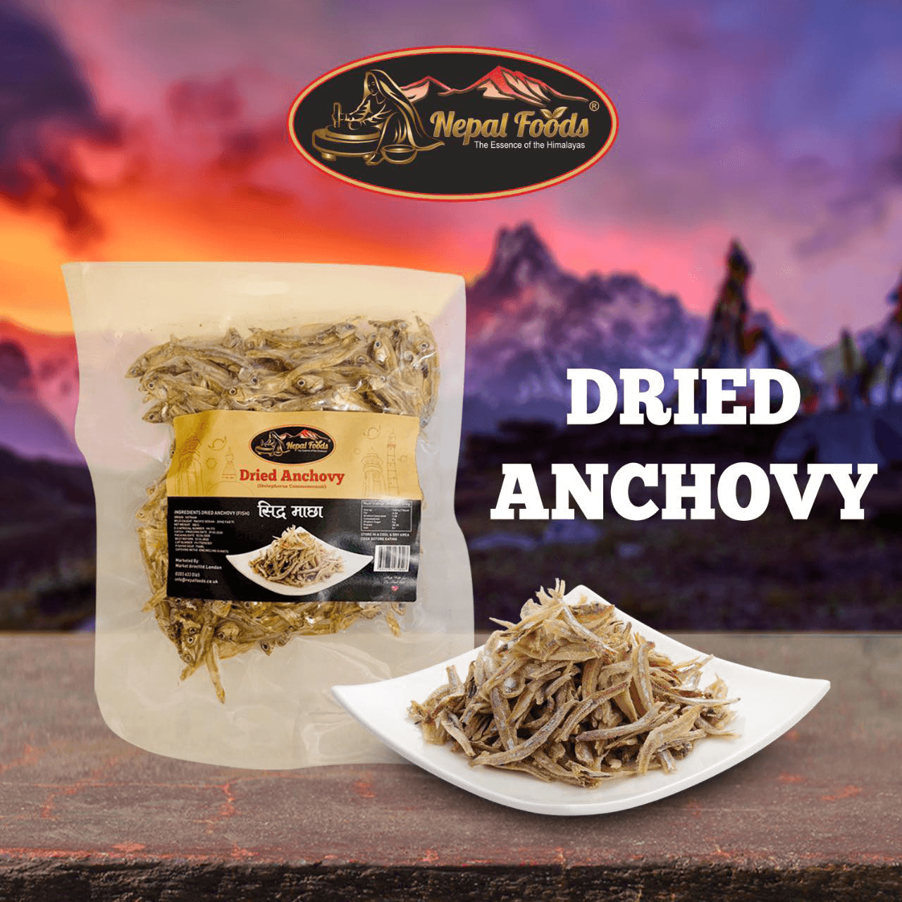 DRIED ANCHOVIES (SIDRA MACHHA) 100g – authentic Nepali product available in the UK