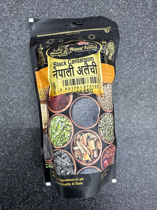 Nepali Black Cardamom 65g – authentic Nepali product available in the UK