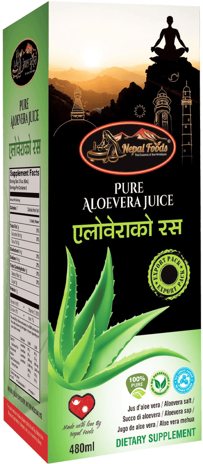 PURE ALOE VERA JUICE 480ml – authentic Nepali product available in the UK