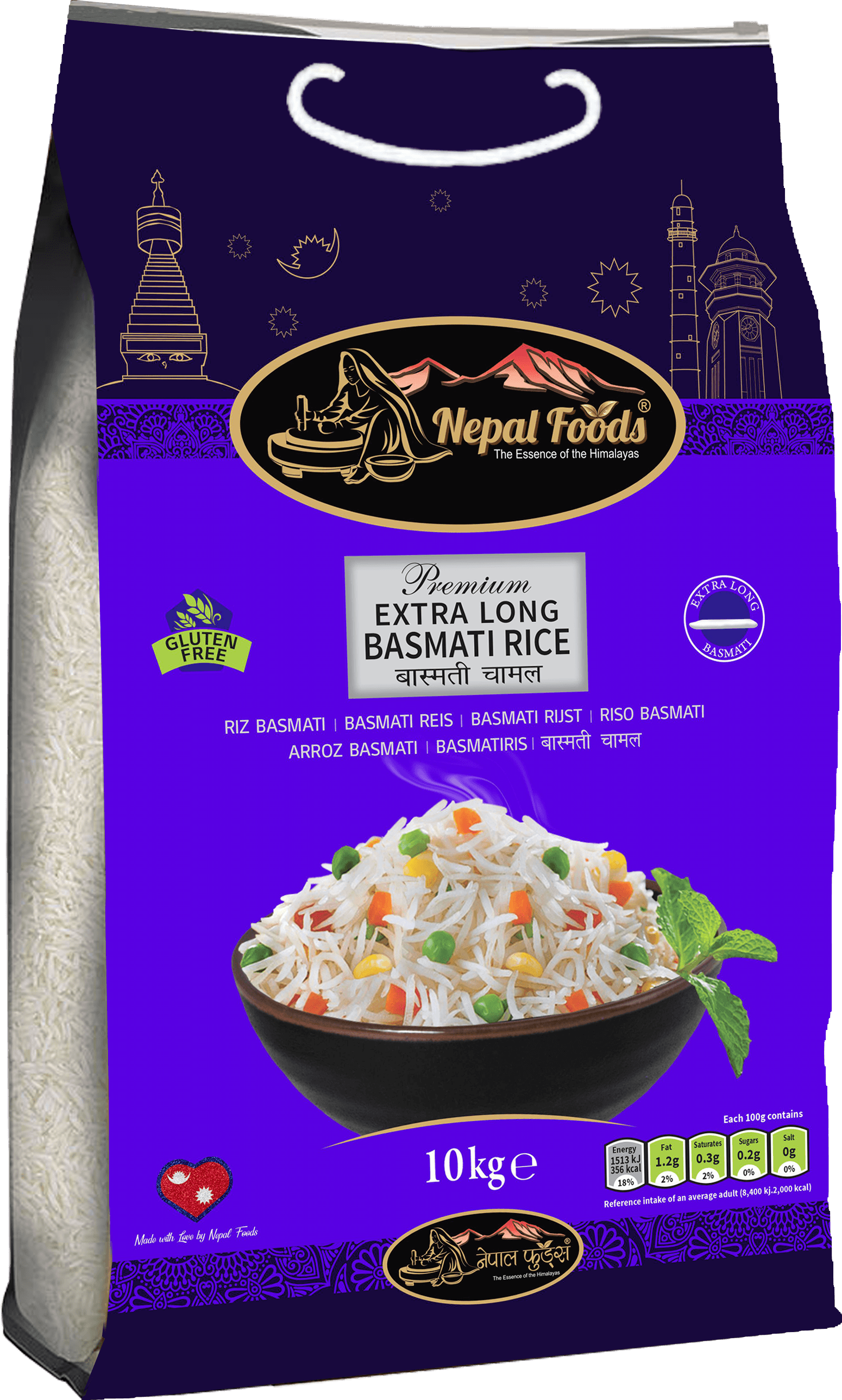 NEPAL FOODS EX LONG BASMATI 10kg – authentic Nepali product available in the UK