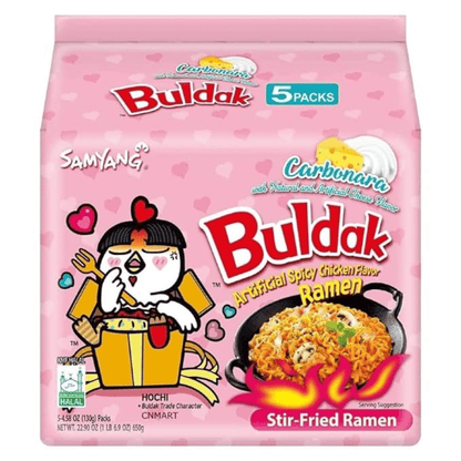 Buldak Carbonara Noodles 5 Pack – authentic Nepali product available in the UK