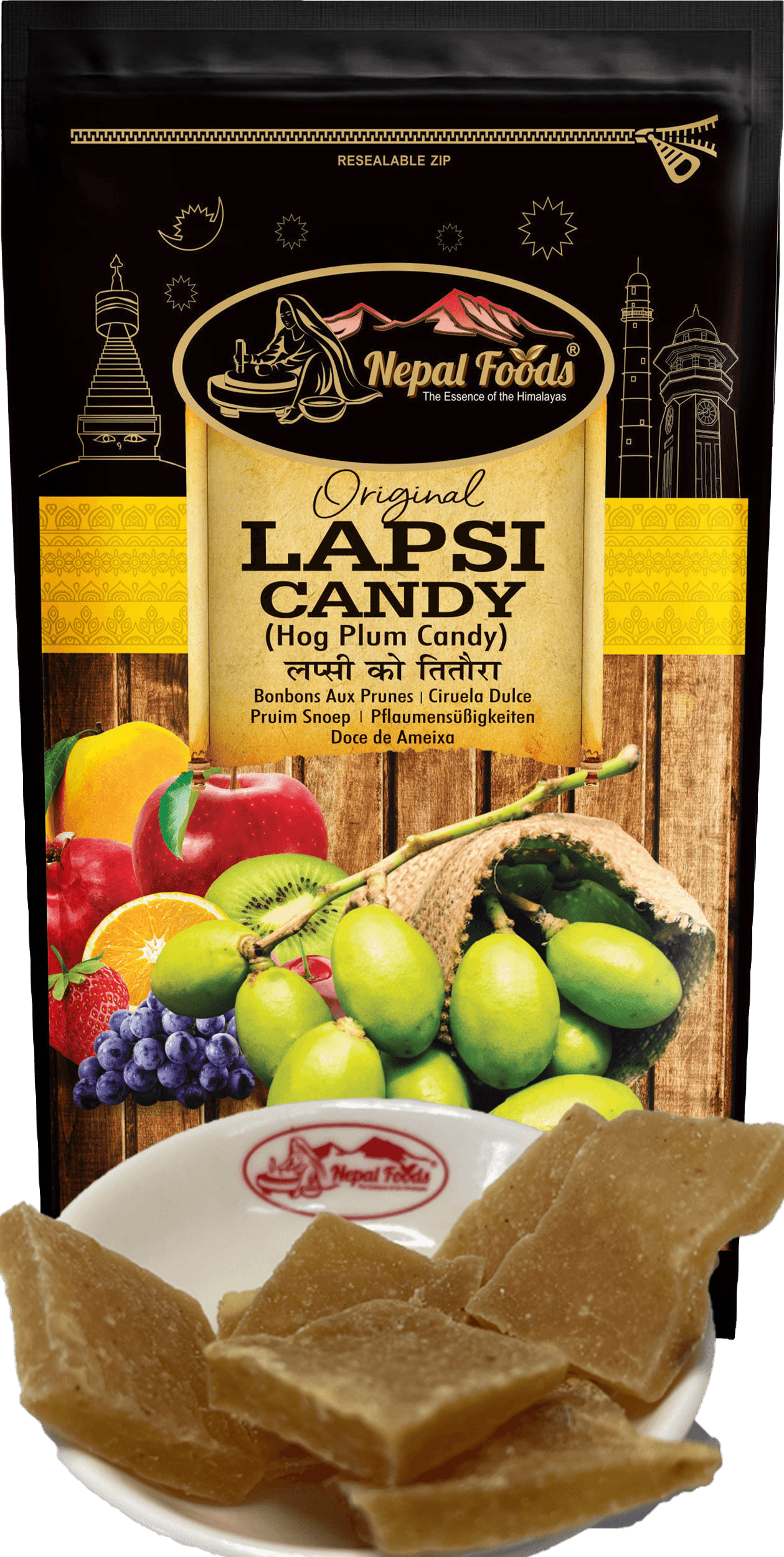 SWEET SQUARE LAPSI CANDY 80g – authentic Nepali product available in the UK
