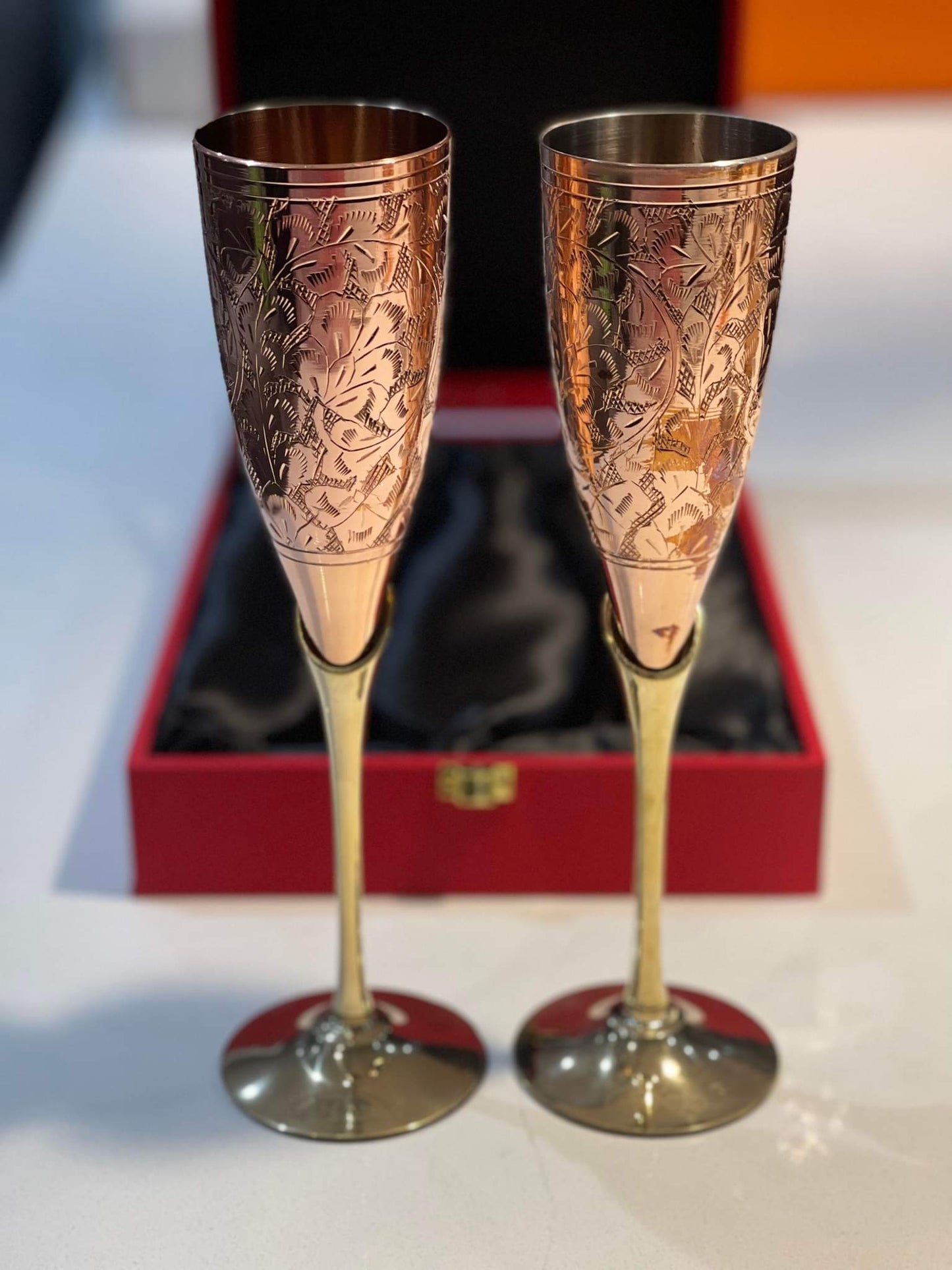 Handmade Champagne Glass set – authentic Nepali product available in the UK