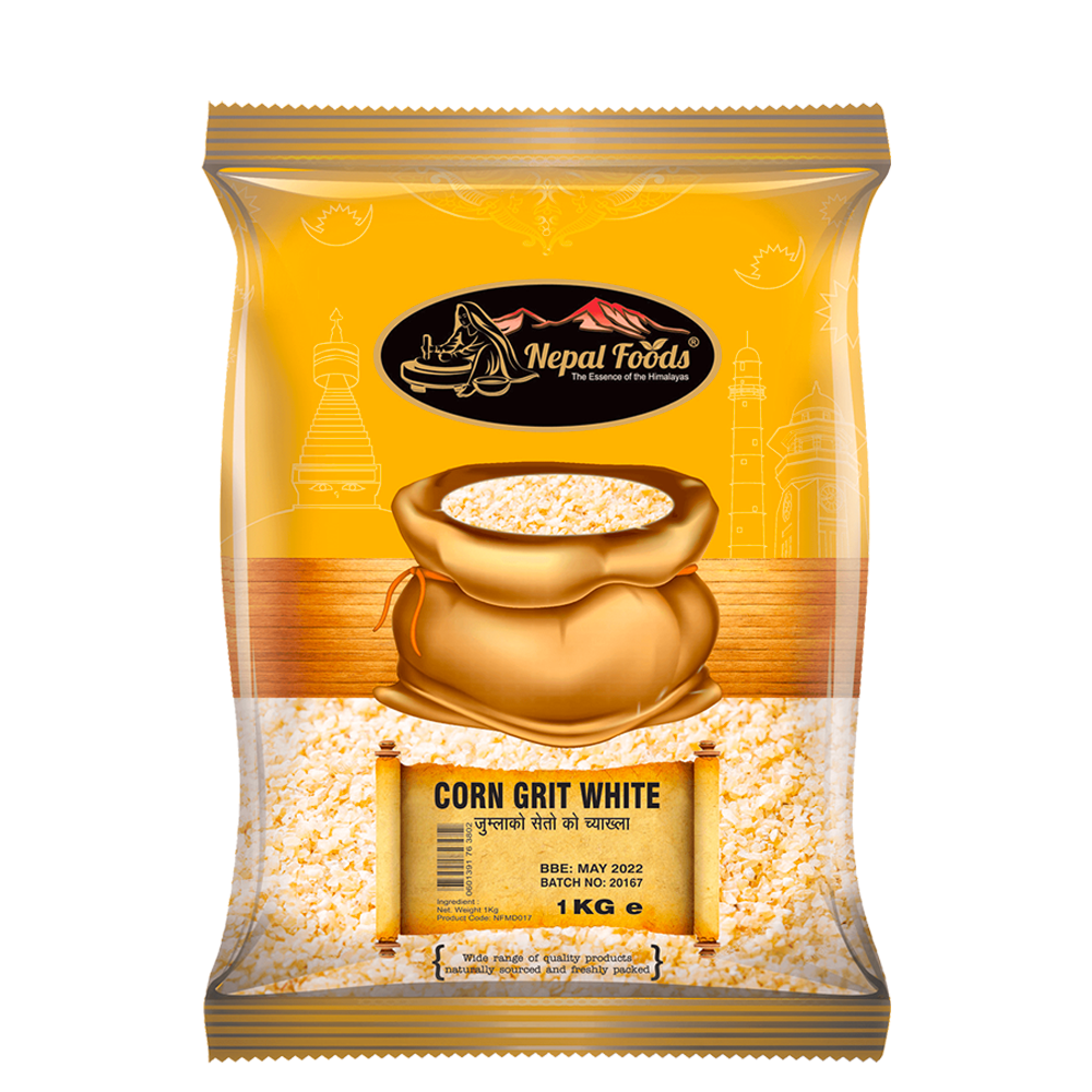 JUMLA CORN GRIT WHITE 1kg – authentic Nepali product available in the UK
