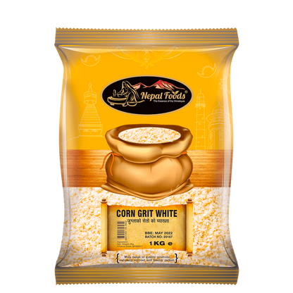 JUMLA CORN GRIT WHITE 1kg – authentic Nepali product available in the UK