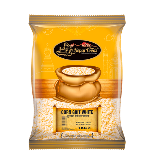 JUMLA CORN GRIT WHITE 1kg – authentic Nepali product available in the UK