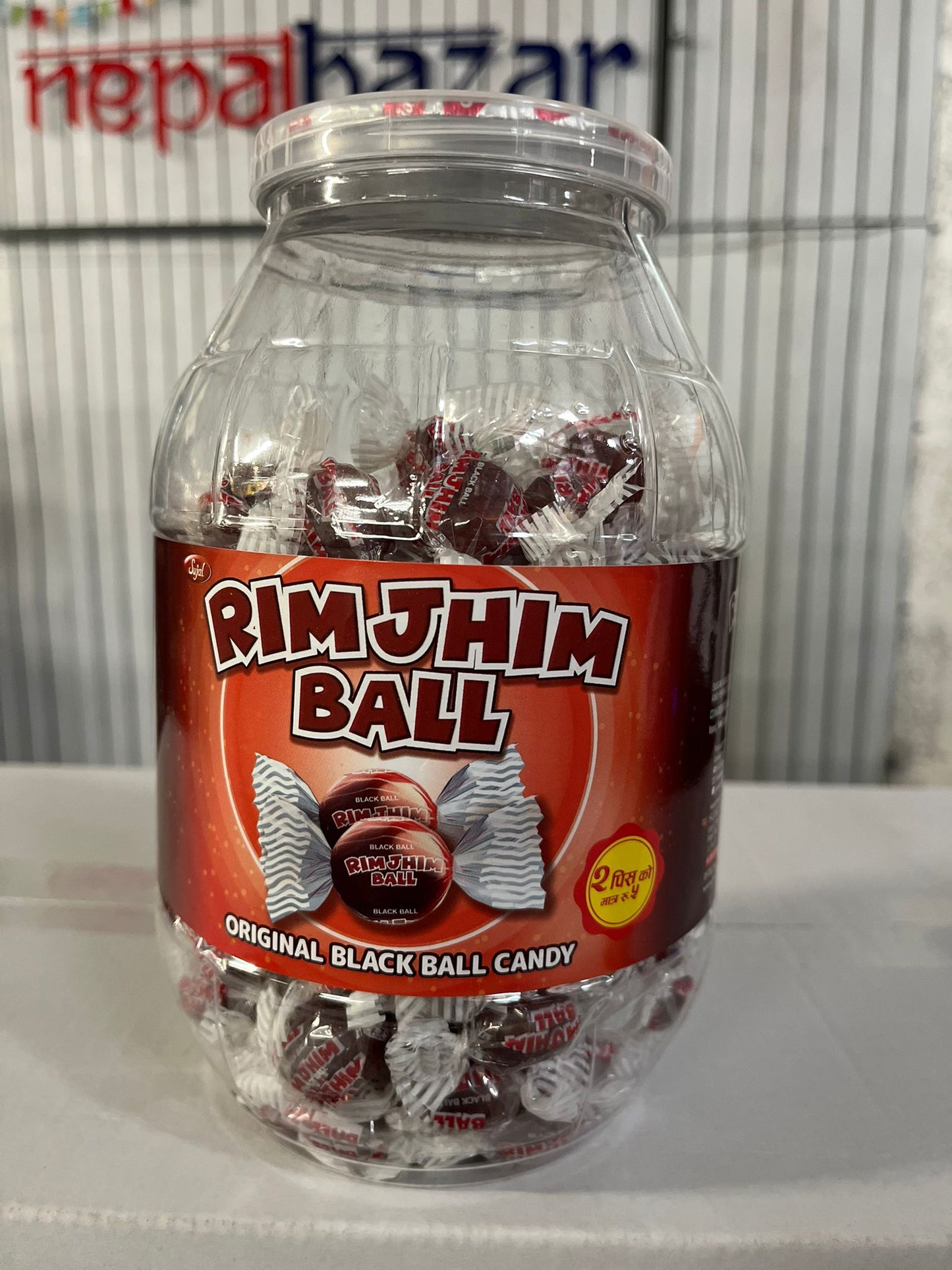 Rimjhim Ball. Black Candy 120pec Jar (Nepali Favourite) – authentic Nepali product available in the UK