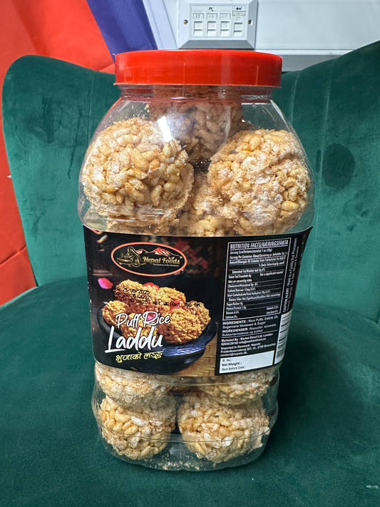Puff Rice Laddu 350g (Nepali Favourite) – authentic Nepali product available in the UK