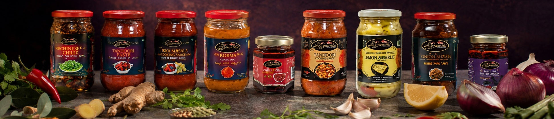Row of various Nepali Achar - Your Kathmandu