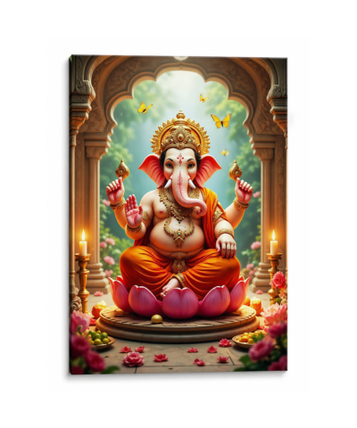 Lord Ganesha Canvas Wall Art – Blessings & Positivity | Buy in UK