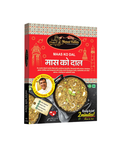 Nepal Foods Maas Ko Dal packaging on a white background