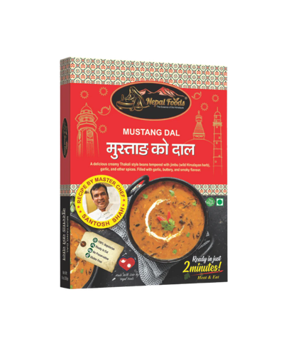 Nepal Foods Mustang Dal packaging on a white background