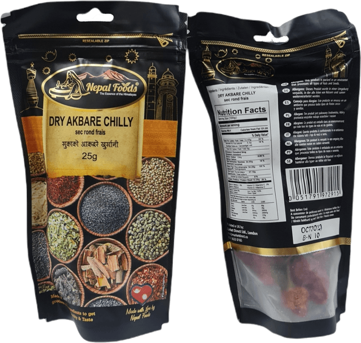 Dried Hot Akabare Chilly 25g – authentic Nepali product available in the UK
