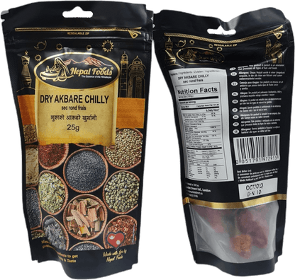 Dried Hot Akabare Chilly 25g – authentic Nepali product available in the UK