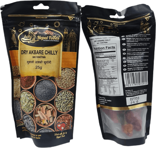 Dried Hot Akabare Chilly 25g – authentic Nepali product available in the UK