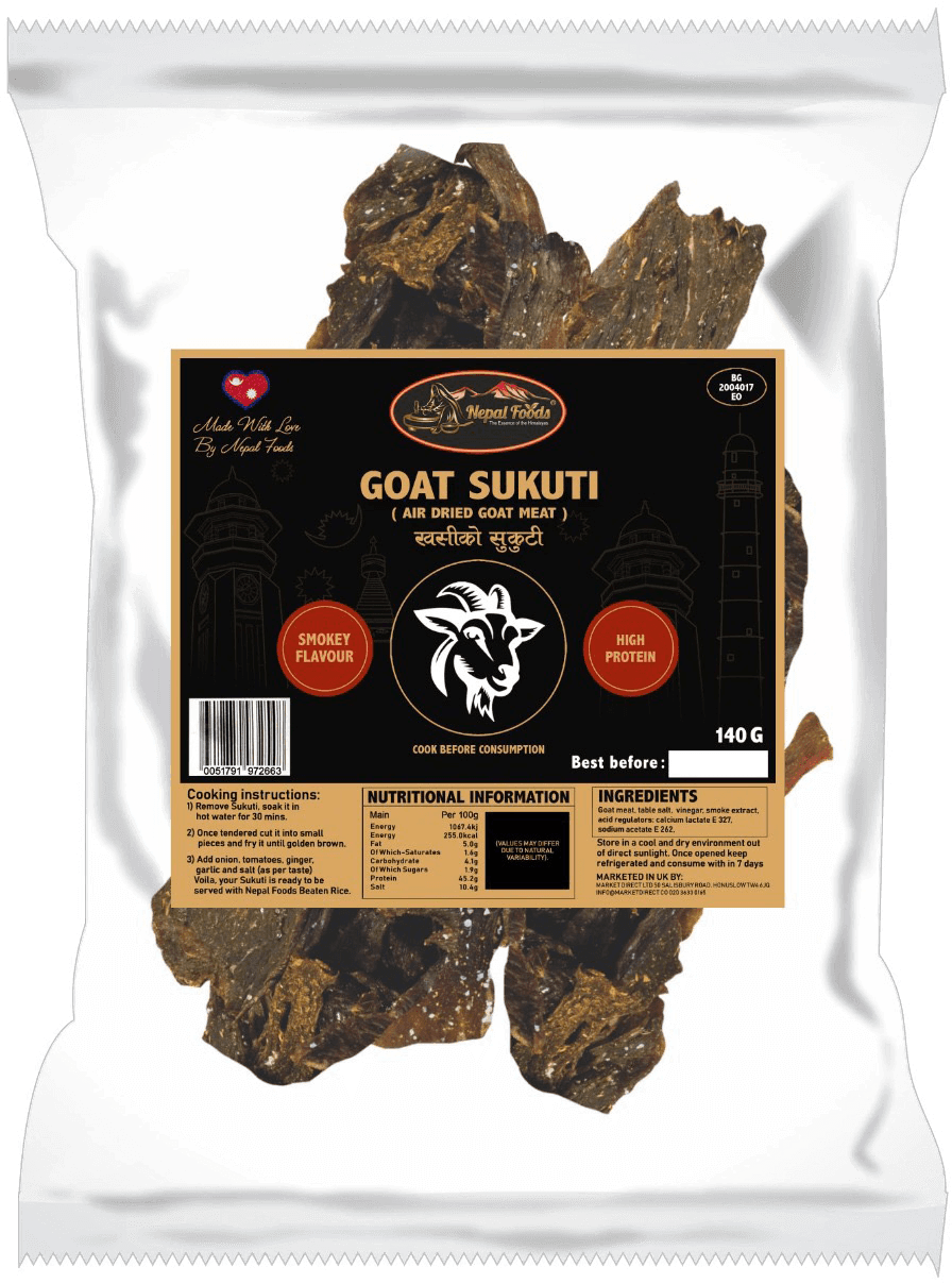 Goat Sukuti 140g – authentic Nepali product available in the UK
