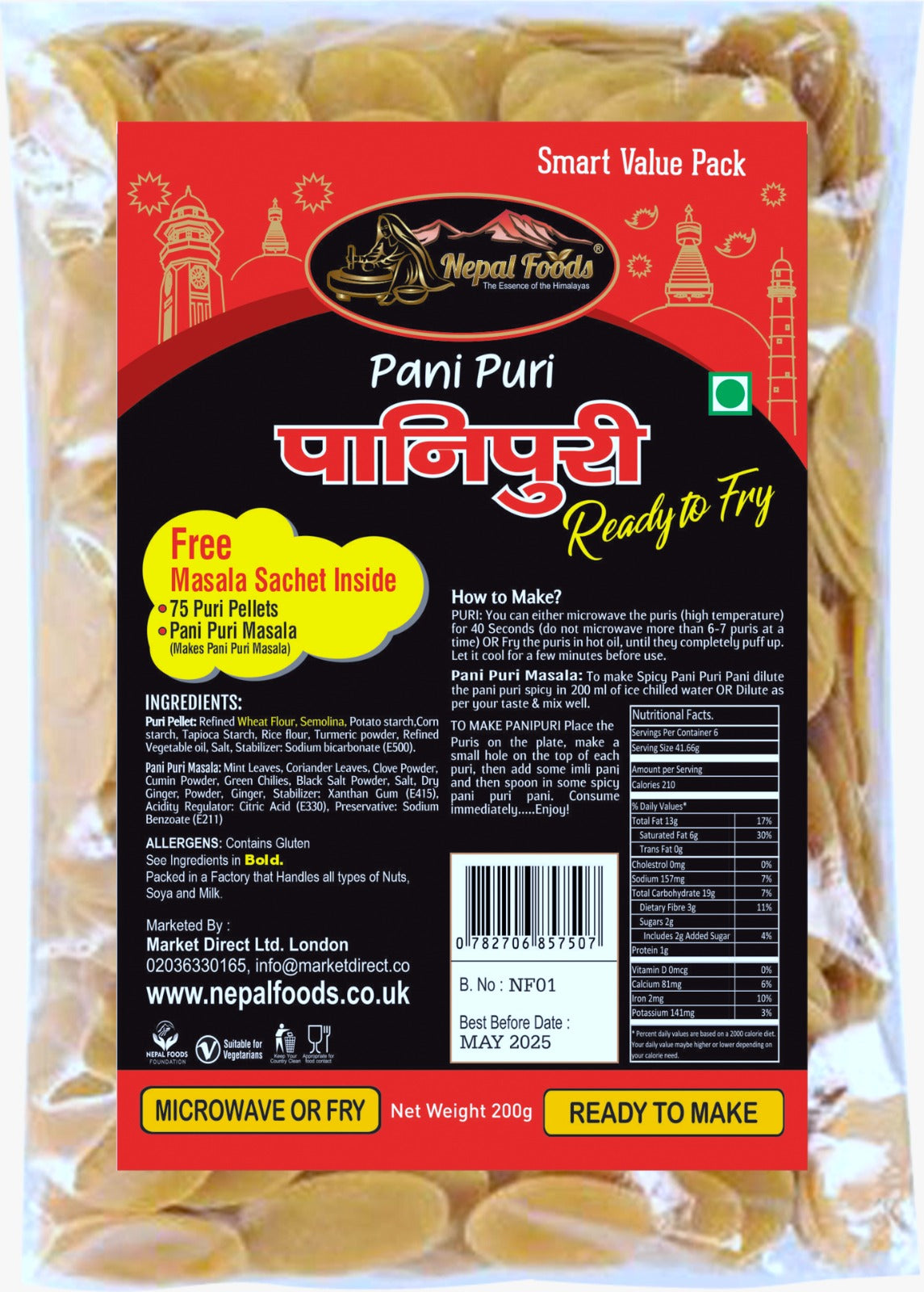 Pani Puri Fry with Masala – authentic Nepali product available in the UK