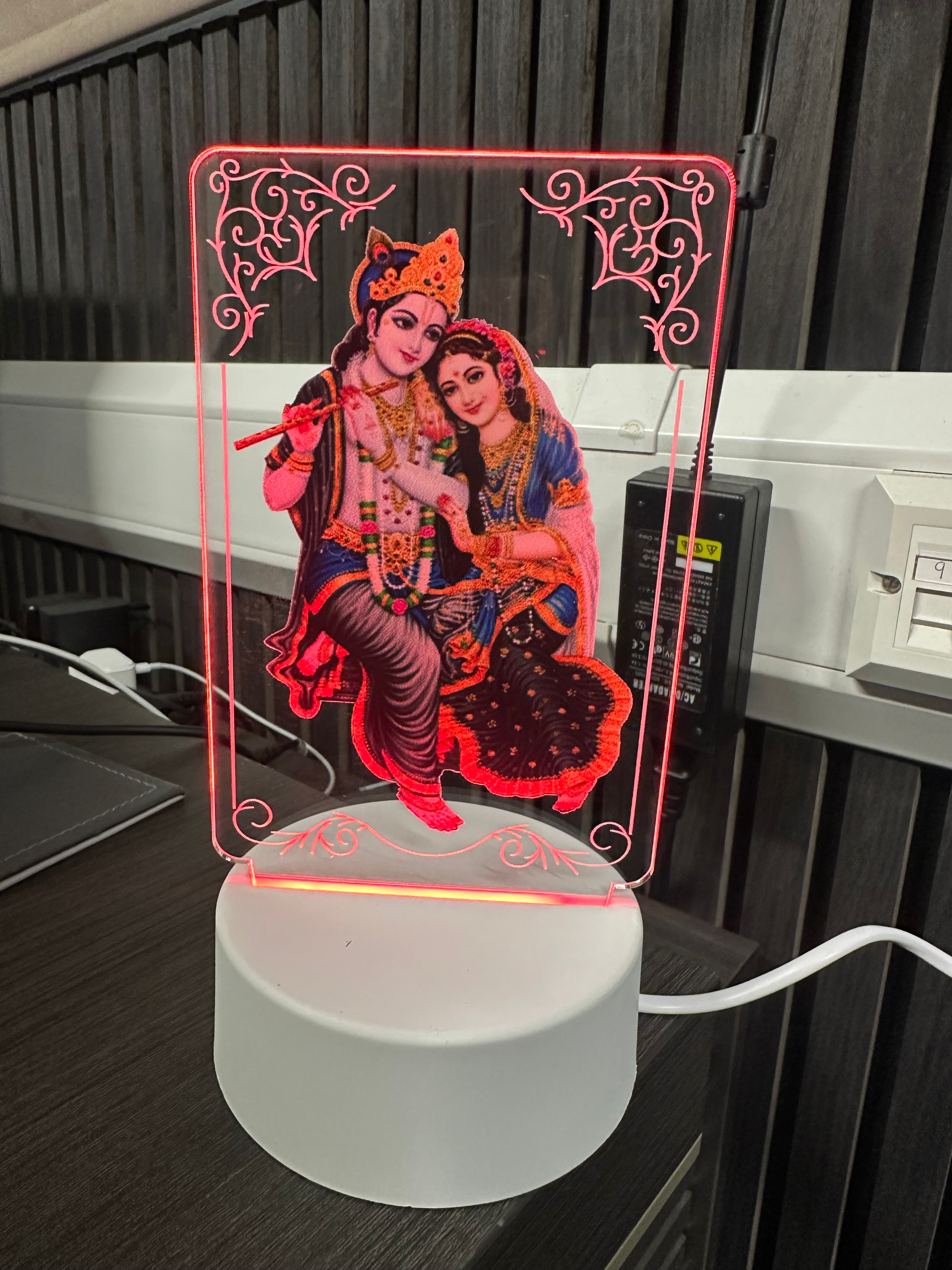 Radha Krishna ji Frame with led light  image 0