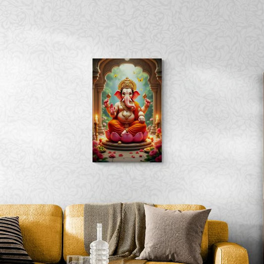 Lord Ganesha Canvas Wall Art – Blessings & Positivity (Nepali Favourite) – authentic Nepali product available in the UK